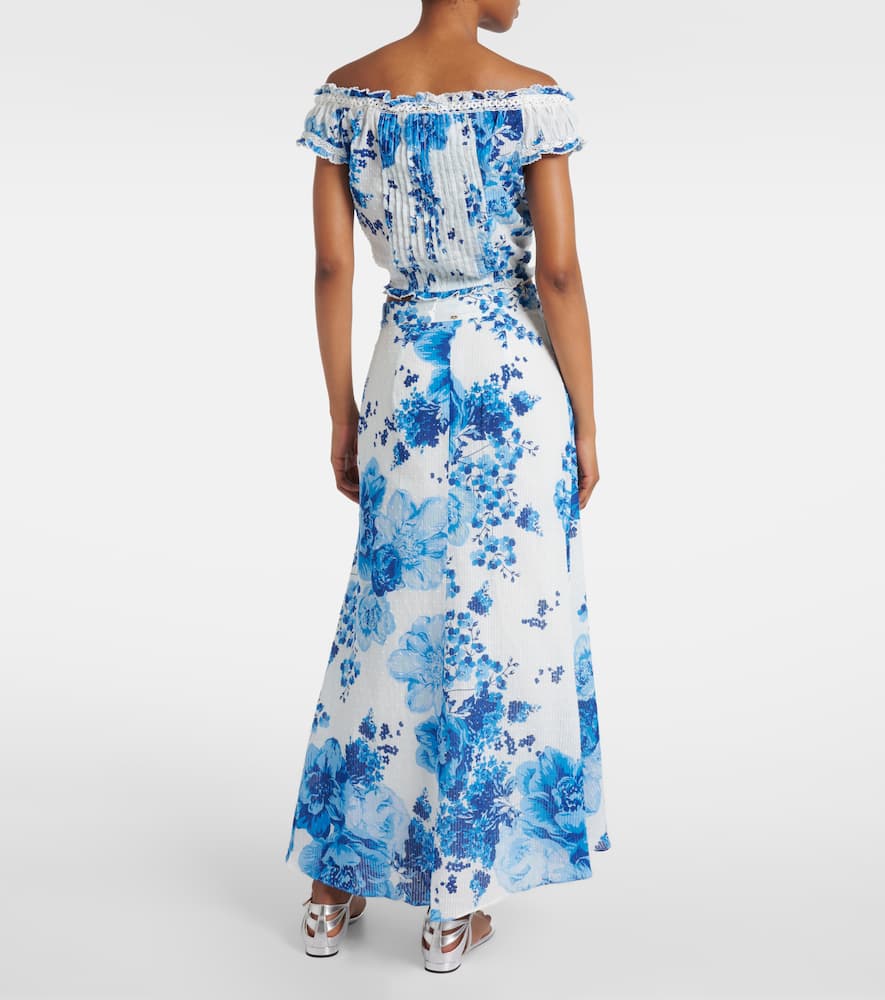 Alba floral off-shoulder cotton top
