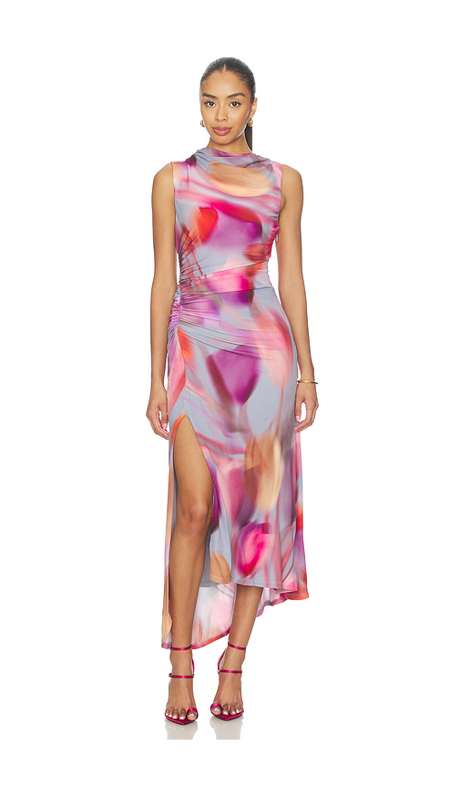 AMUR Kai Asymmetrical Dress in Pink,Purple. 0. Also , 2, 4, 6, 8