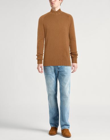 Man Turtleneck Camel Size 38 Cashmere
