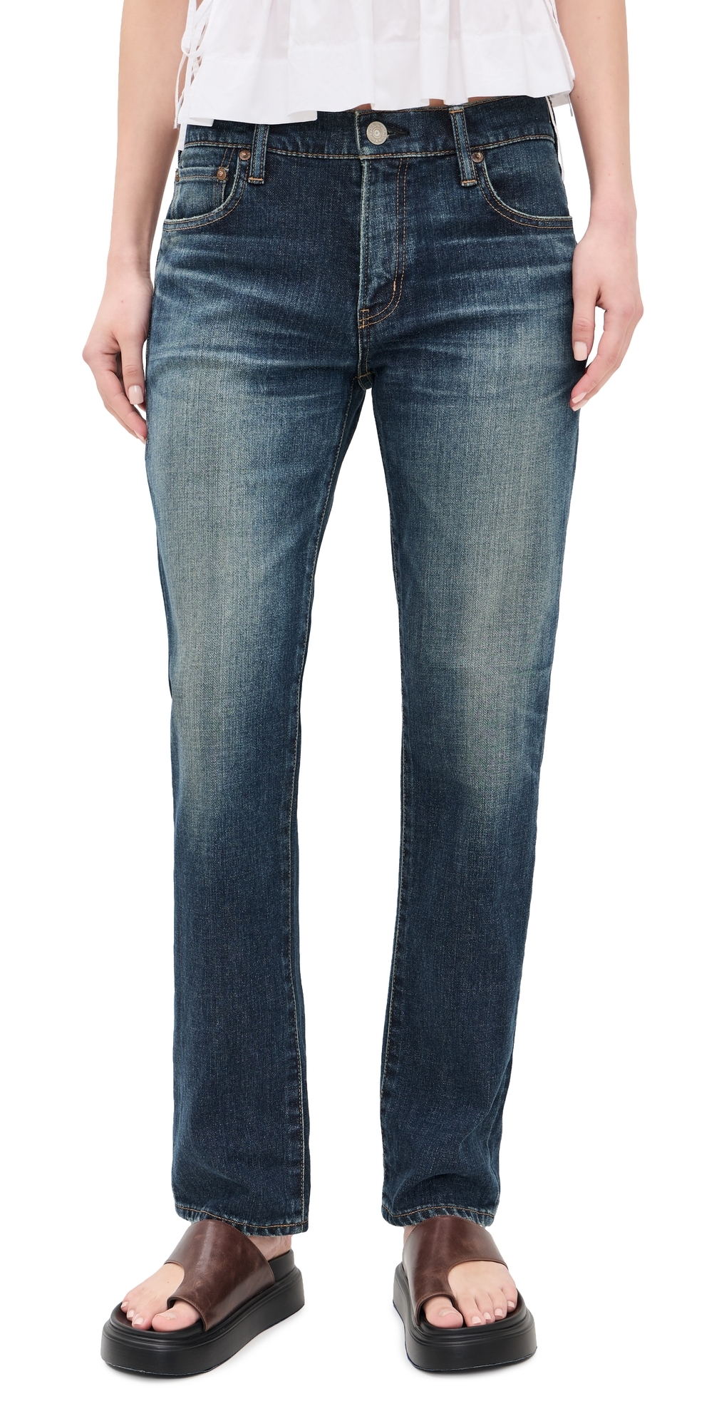 Slim Straight Jeans Dark Blue