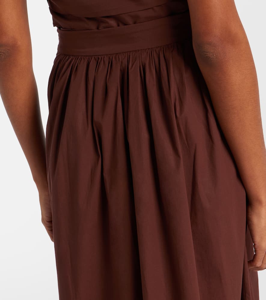 Pleated cotton maxi skirt