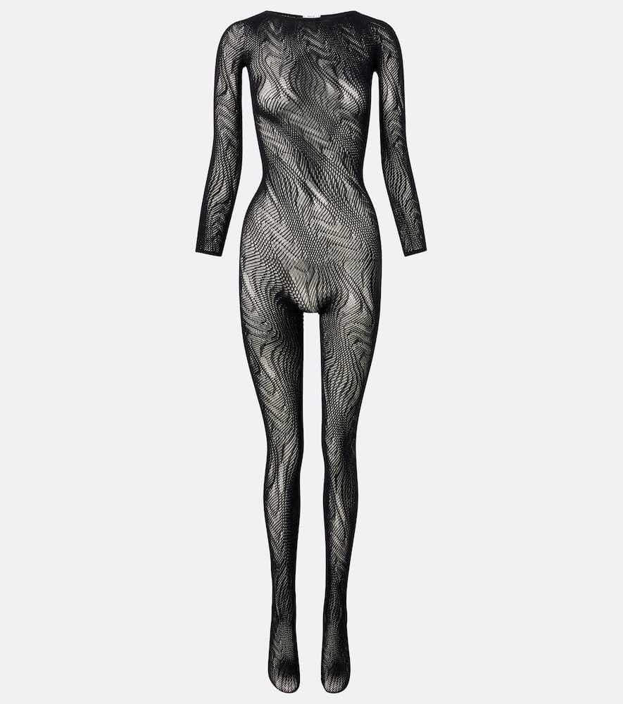 Sheer mesh catsuit
