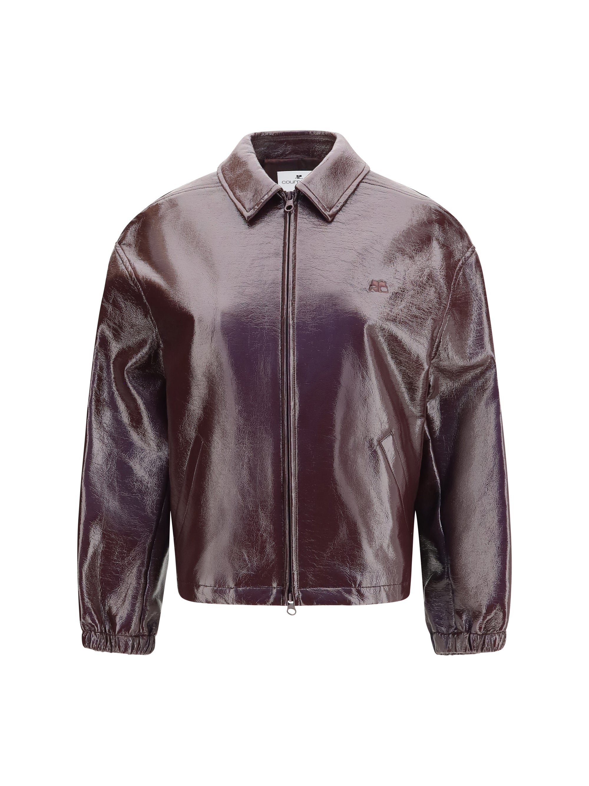 Vinyl Bomber Jacket — Red