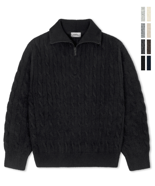 Cable Heavy Knit Half Zip-up 8COLOR COOSKT069