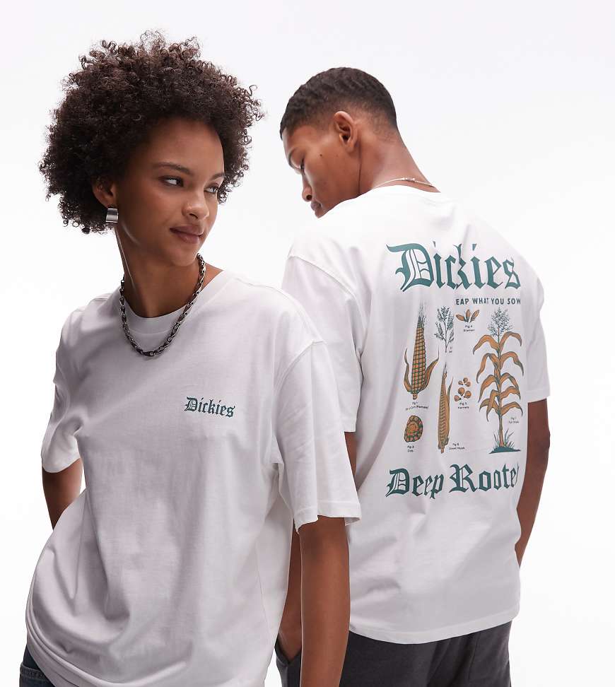 Deep rooted graphic back print t-shirt in white- exclusive to ASOS
