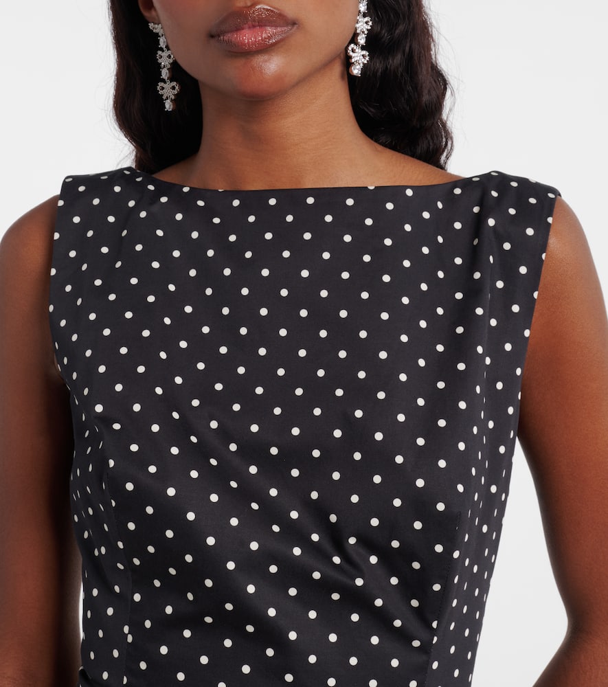 Polka-dot cotton poplin minidress