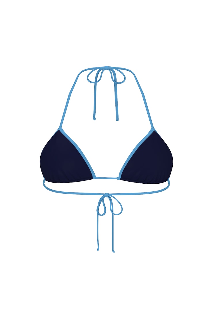 Slider Triangle Bikini Top - Blue - Women Clothing