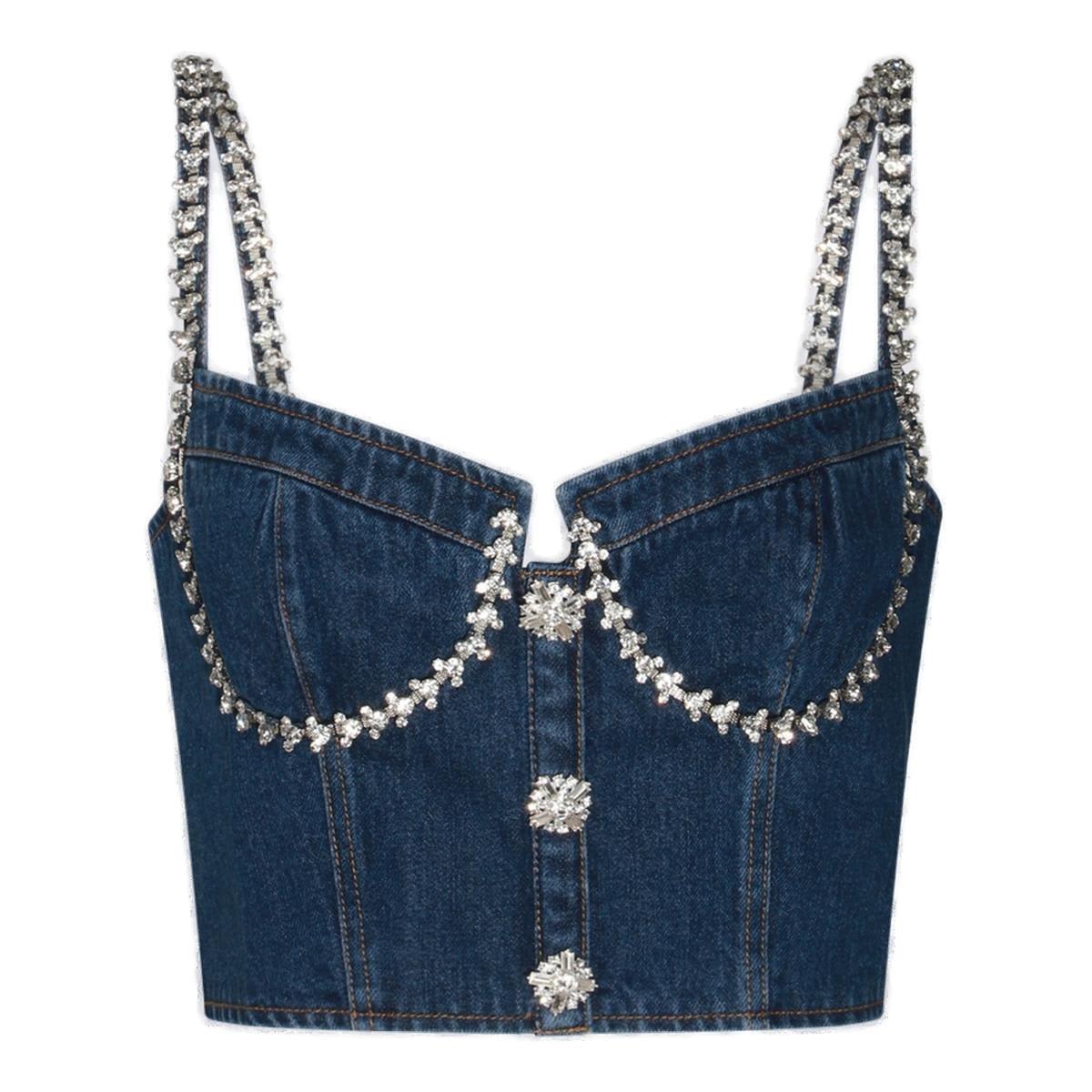 Embellished Denim Top