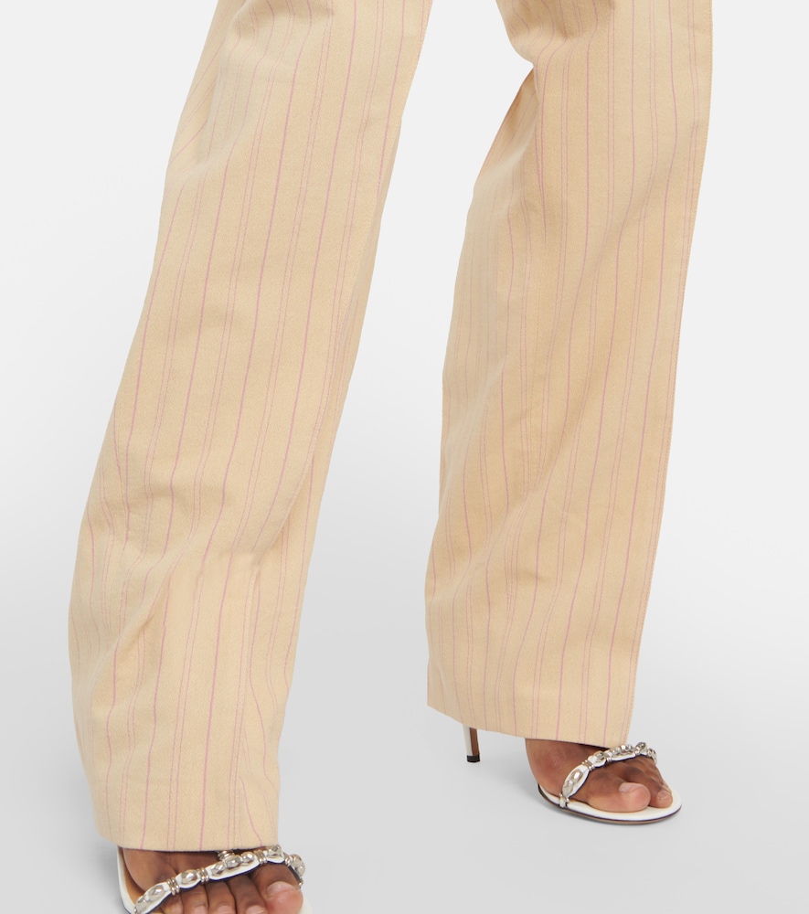 Pinstriped high-rise pants