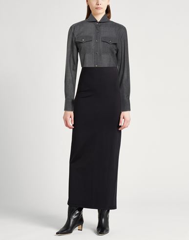 Woman Shirt Charcoal Size 3XL Virgin Wool