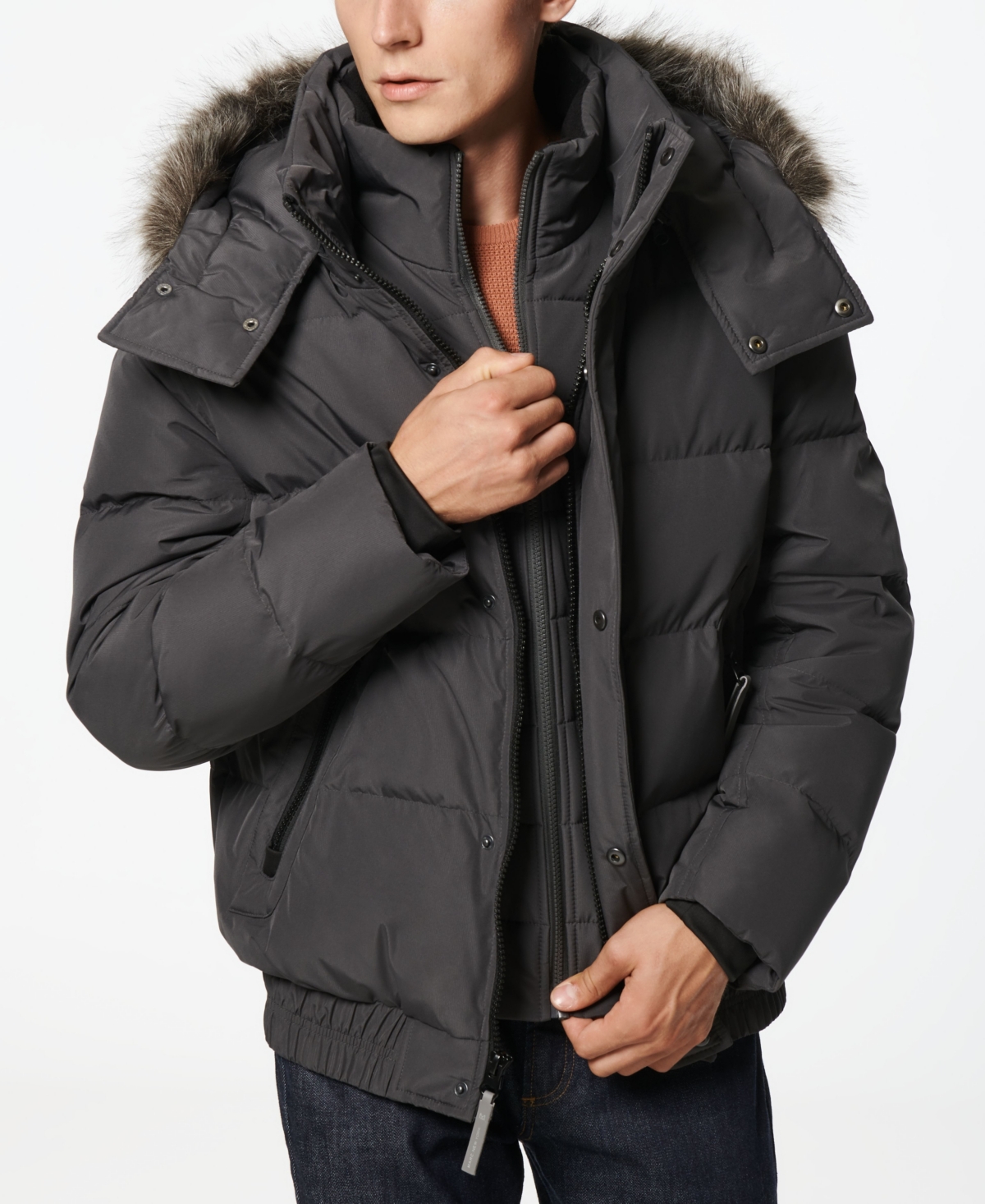 Men's Umbra Down Bomber Jacket - Charcoal