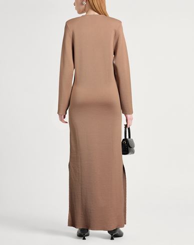 Woman Maxi dress Camel Size S Wool, Acrylic, Polyester