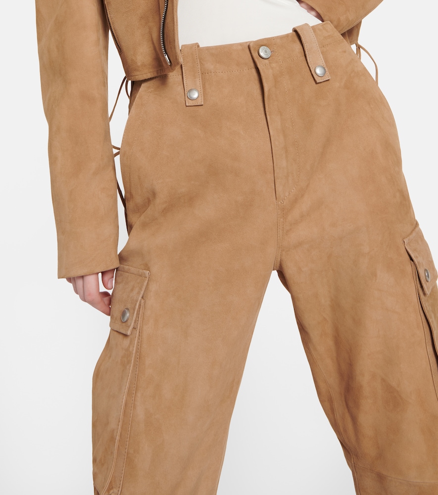 Suede cargo pants