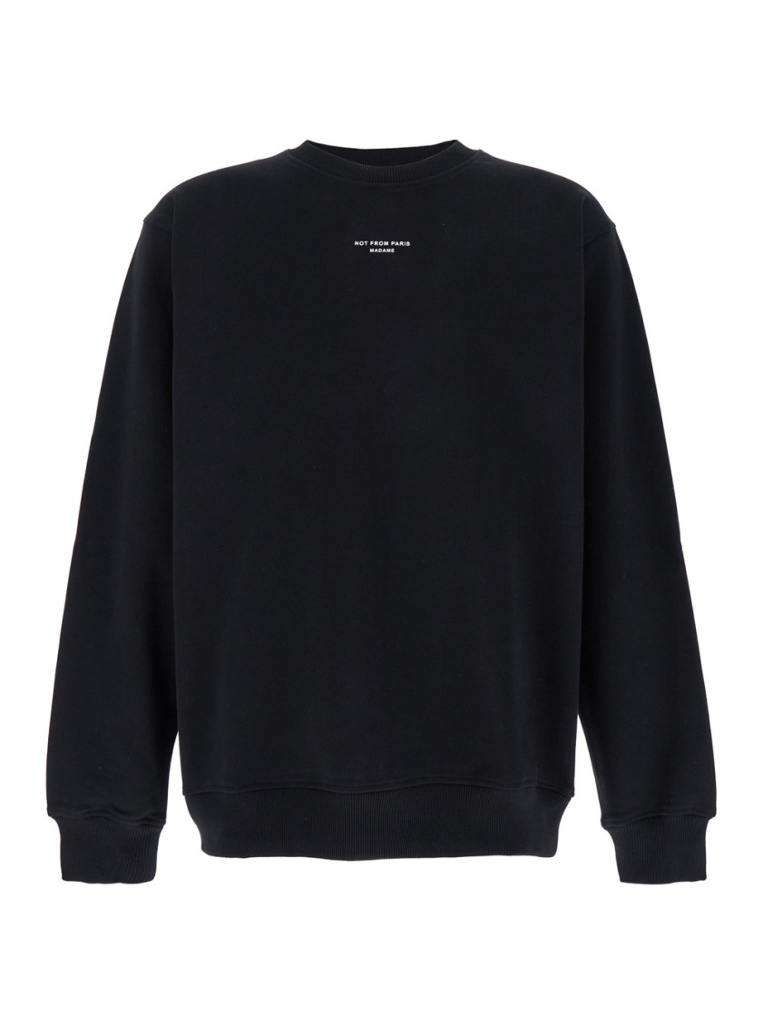 Le Slogan Classique Black Crewneck Sweatshirt With Contrasting Print In Cotton Man