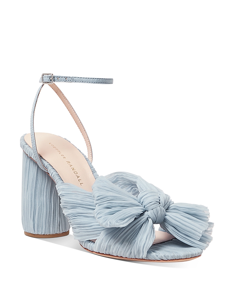 Plissé-detail 90mm sandals - Blue