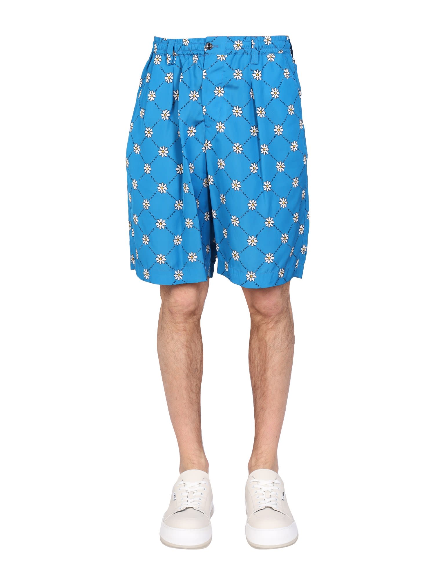 Daisy-print track shorts