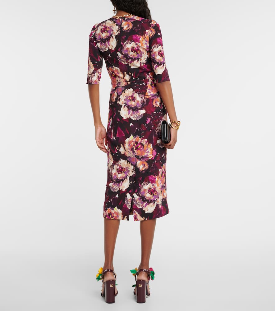 Floral cady midi dress