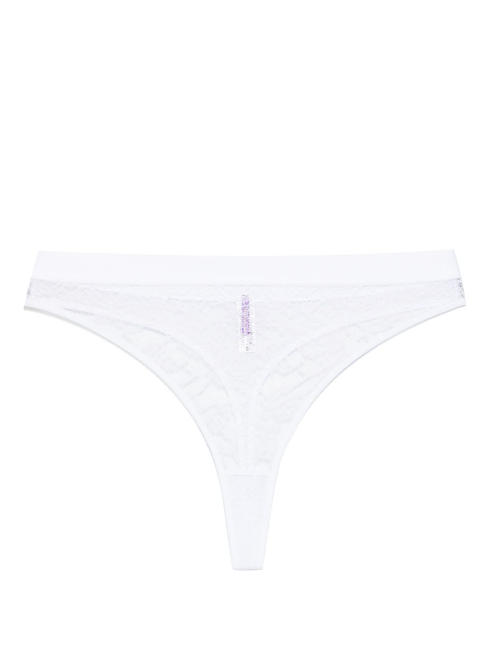 High-waisted thong - White