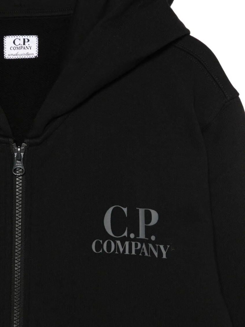 Boys Black Zip-Up Hoodie