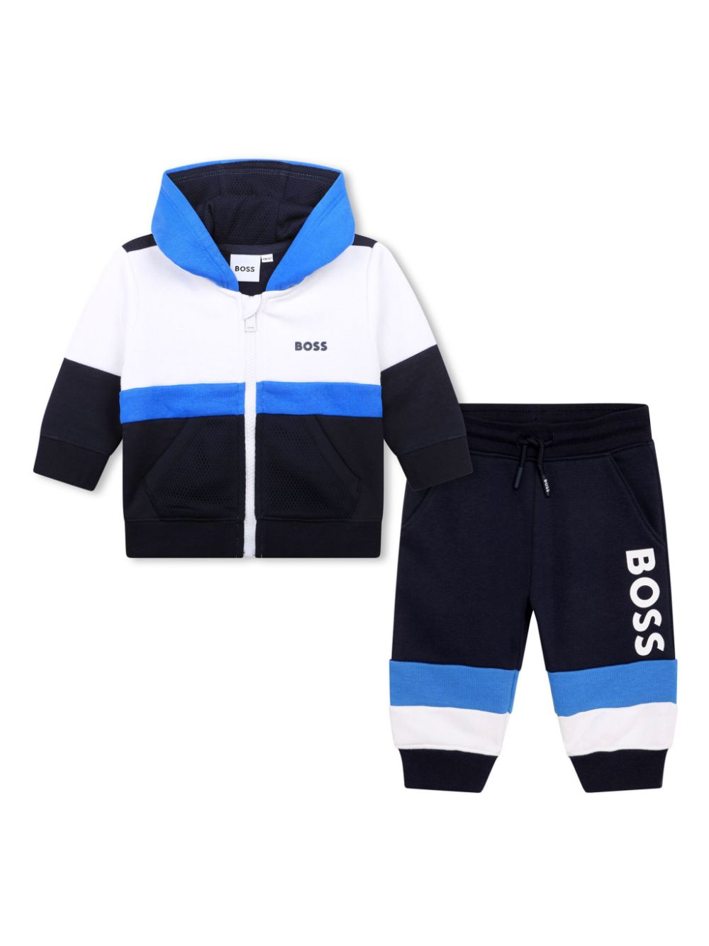 Colour-block tracksuit set - Blue