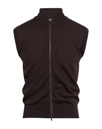 Man Cardigan Dark brown Size 36 Merino Wool