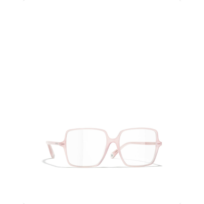 Mens Pink Square Eyeglasses