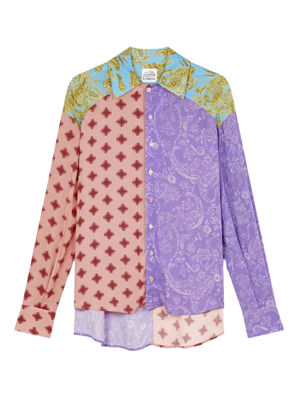 Donde Esteban panelled shirt - Red