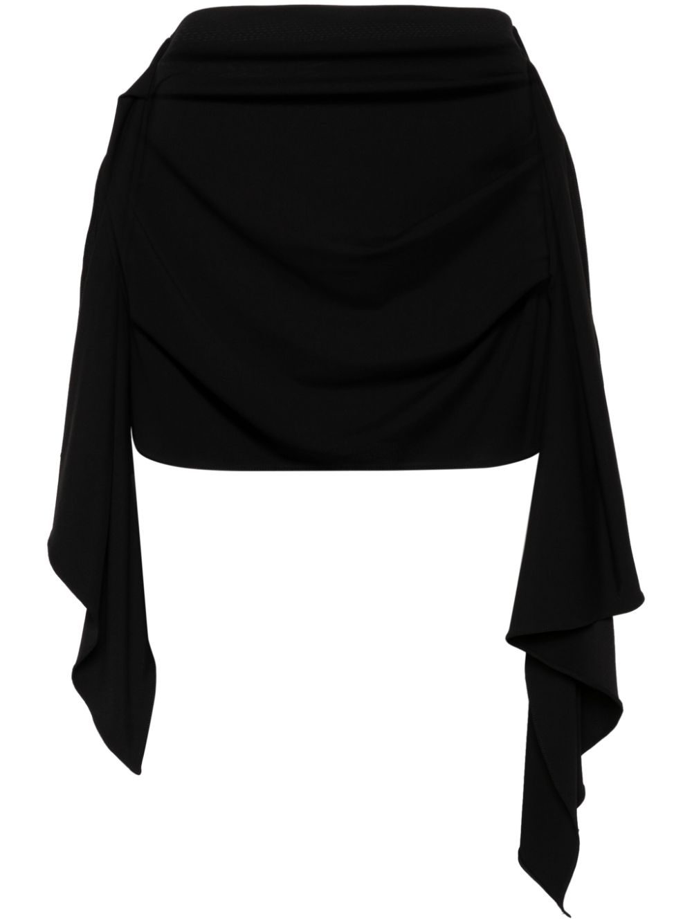 Draped jersey mini skirt - Black