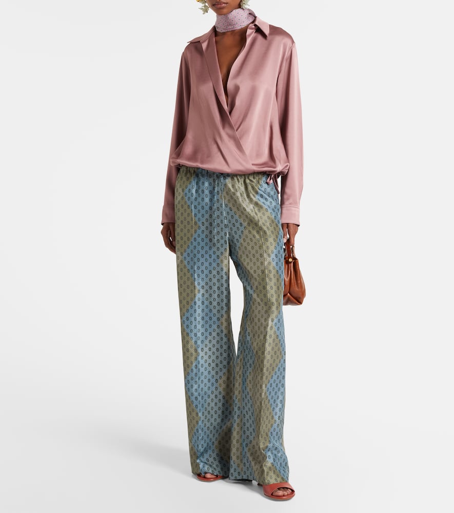 Satin wrap top