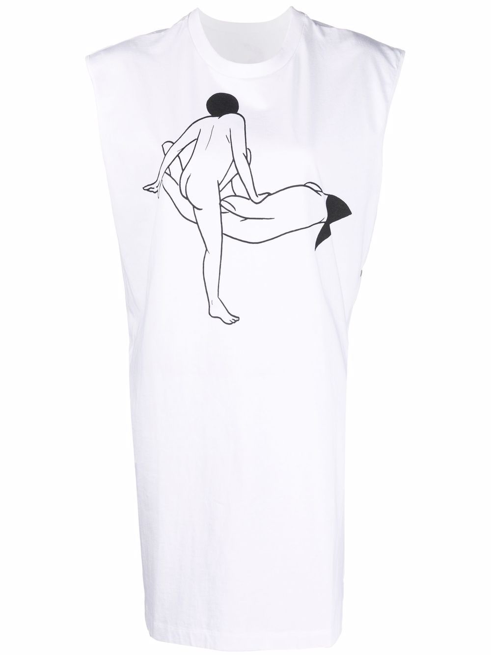 X Tomaga printed sleeveless T-shirt dress - White