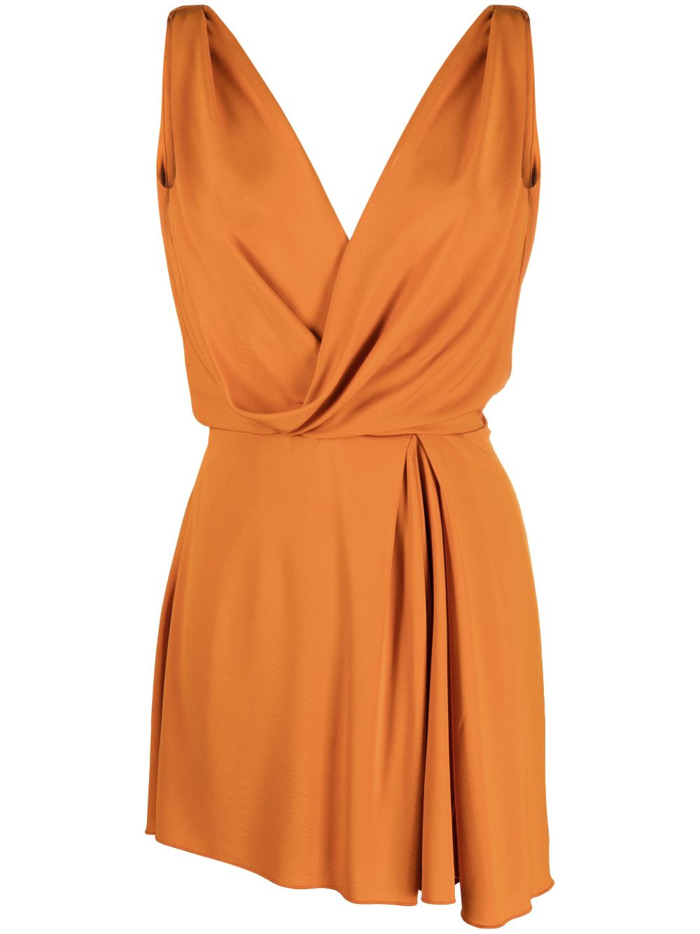 Draped V-neck dress - Orange