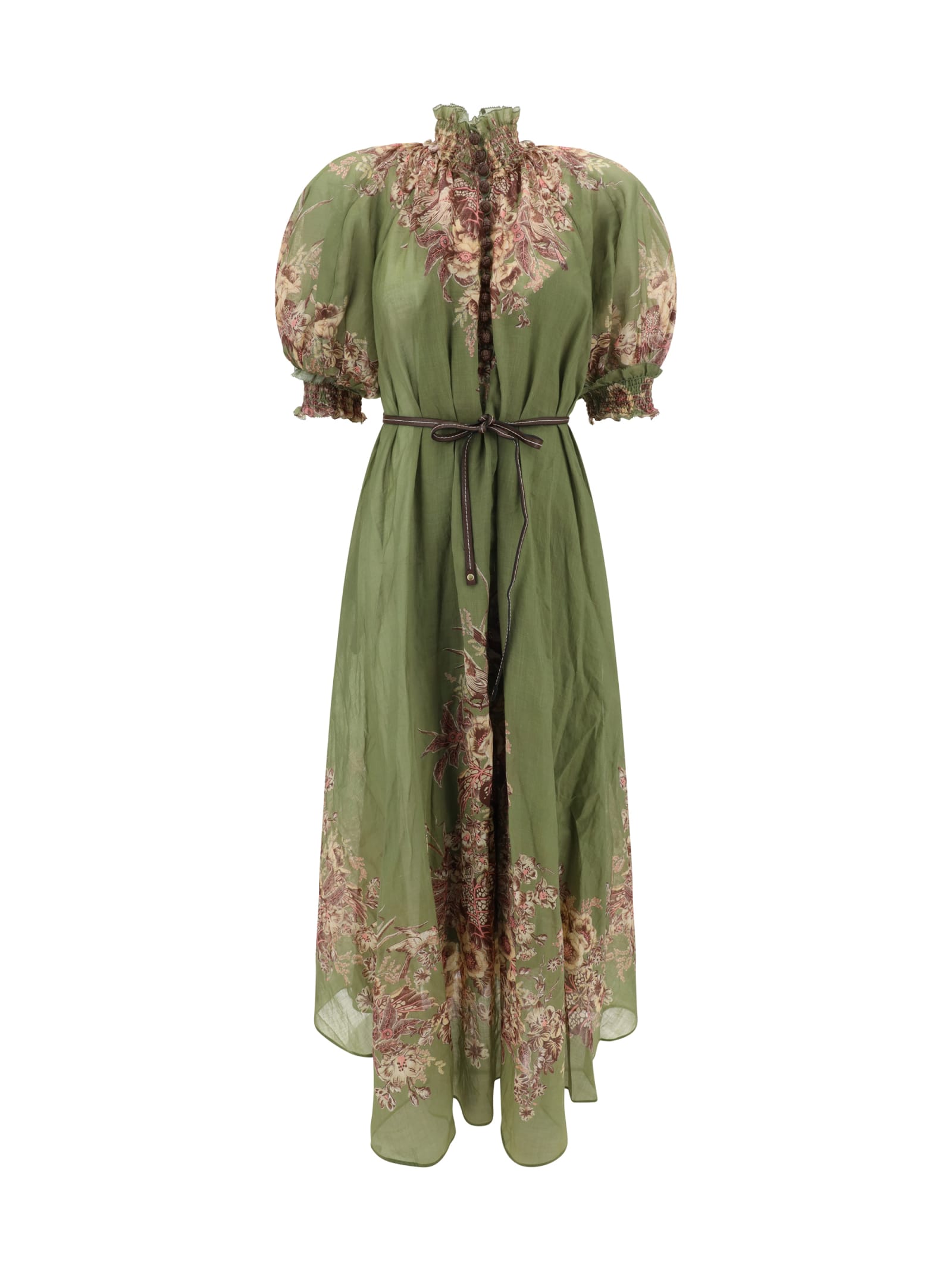 Ottie Swing Maxi Khaki Floral Dress