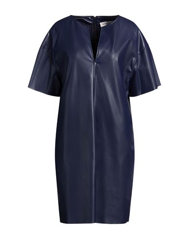 Woman Mini dress Navy Size 10 Polyurethane, Polyester
