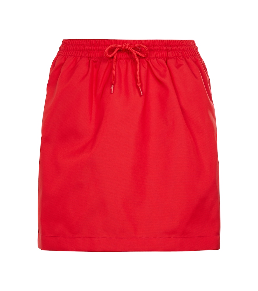 High-rise drawstring miniskirt