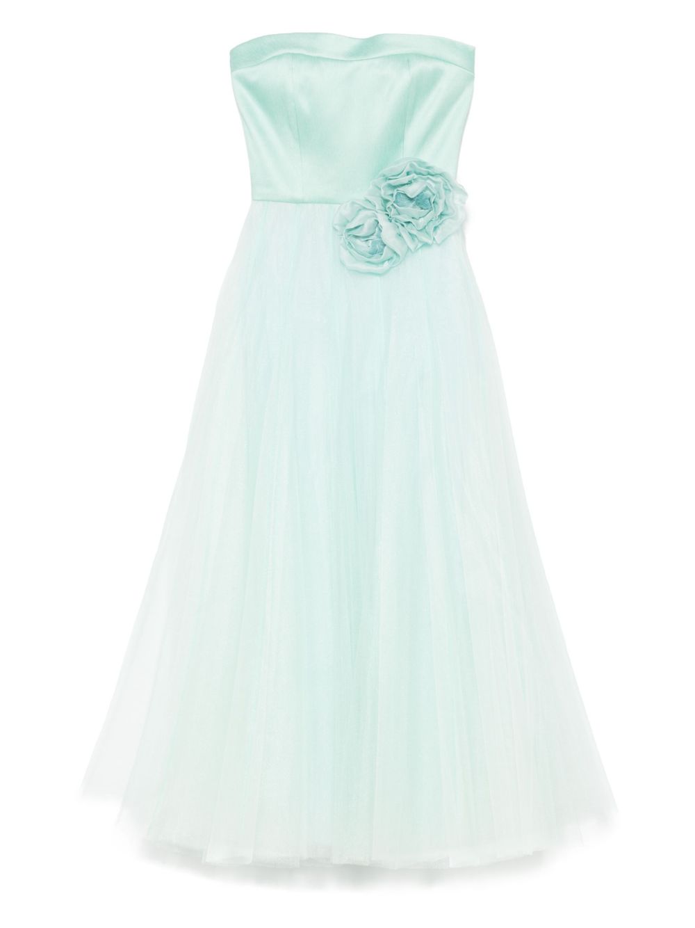 Parlor floral-appliqué gown - Green