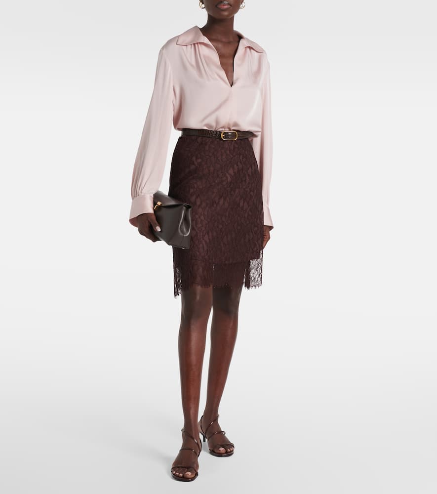 Lace midi skirt