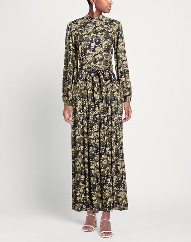 Woman Maxi dress Military green Size L Viscose