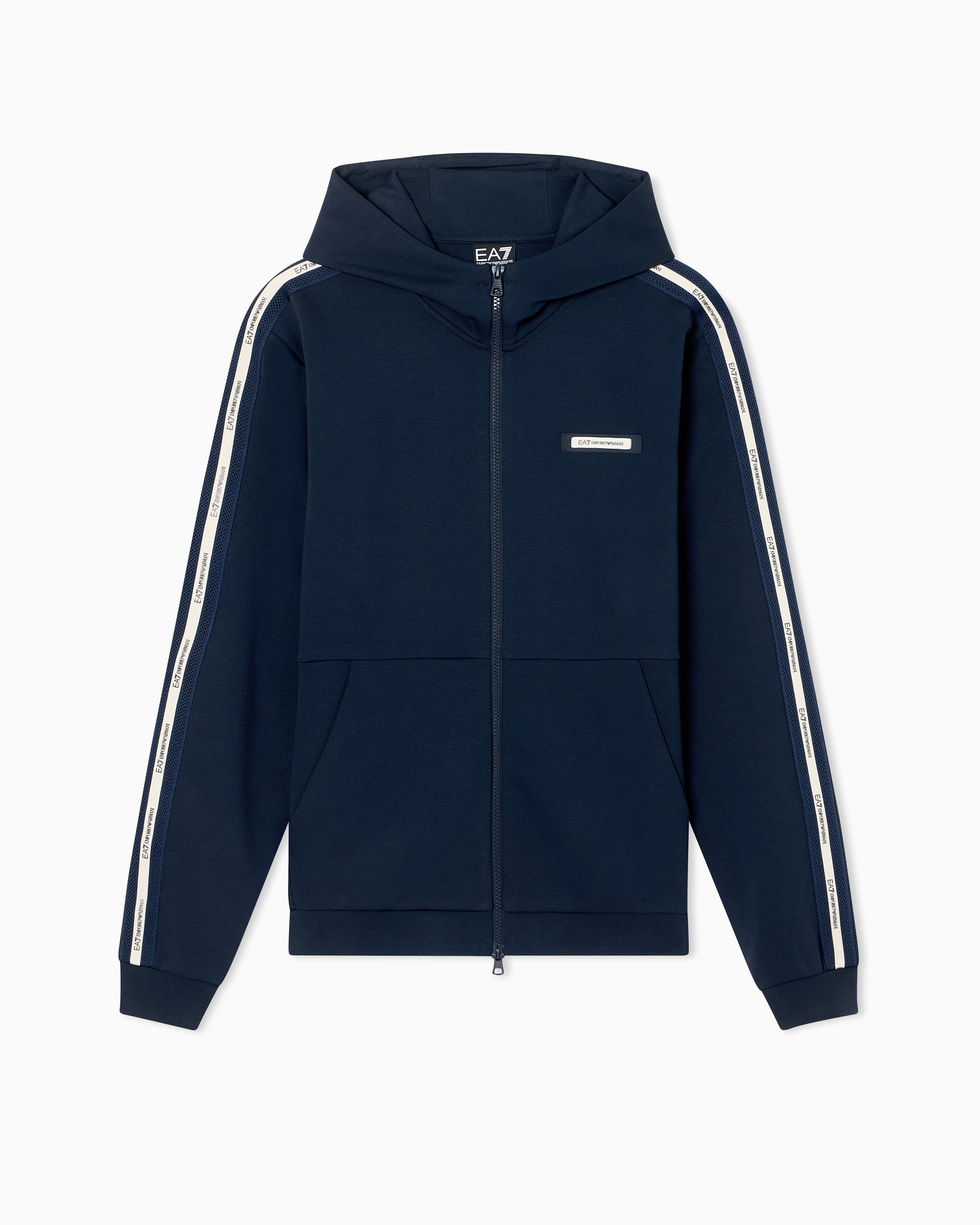 Logo Series cotton-blend interlock hooded sweatshirt