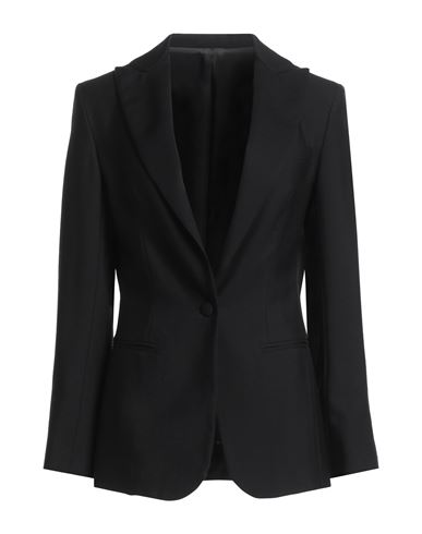 Woman Blazer Black Size 6 Wool