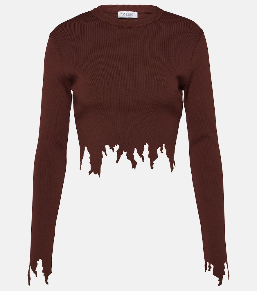 Distressed crop top