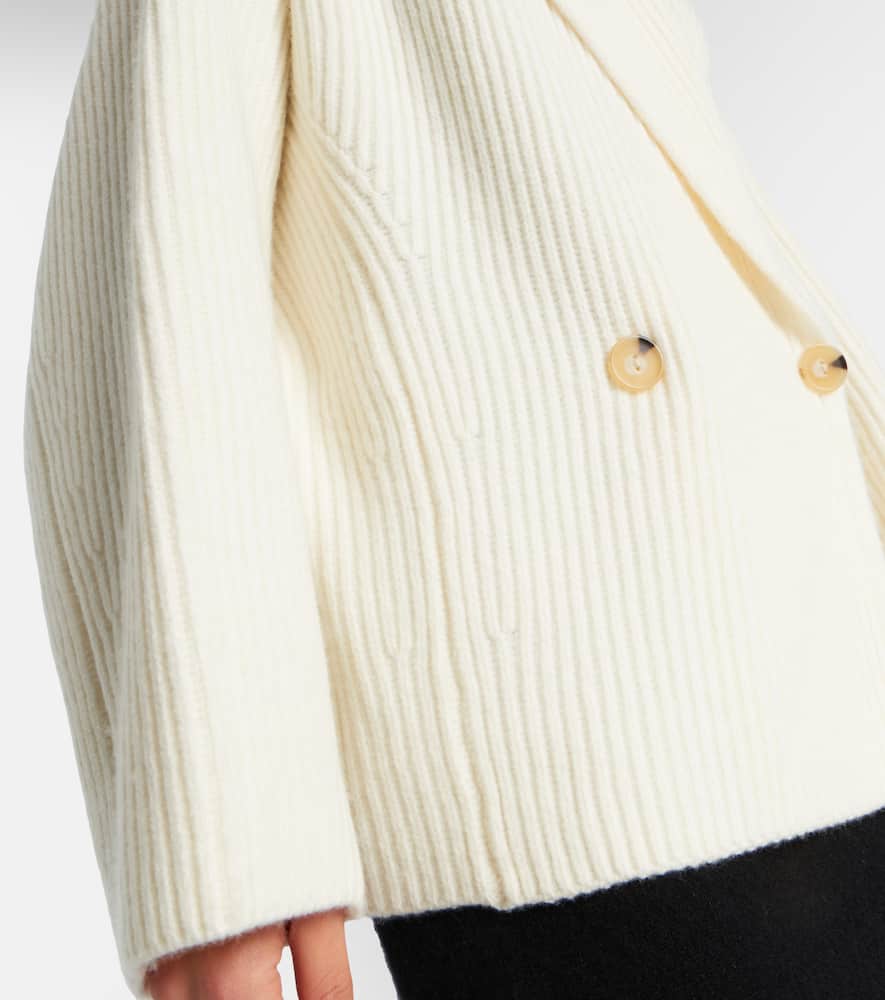 Ribbed-knit wool-blend jacket