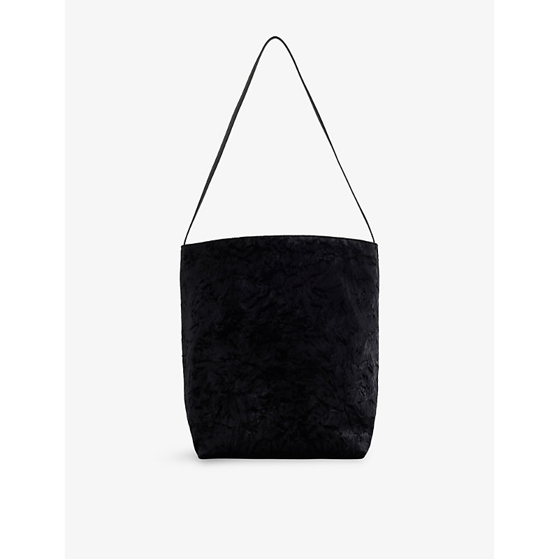 Womens Small Crushed Velvet Bucket Bag