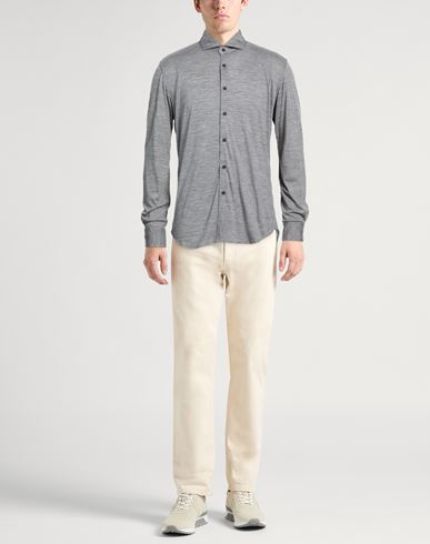 Man Shirt Grey Size 15 Virgin Wool