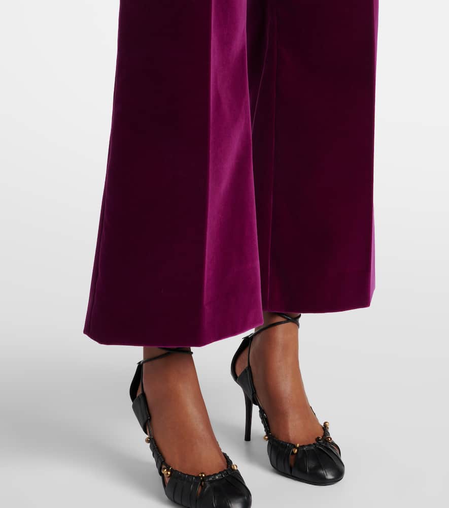 Chloé Cotton velvet cropped bootcut pants