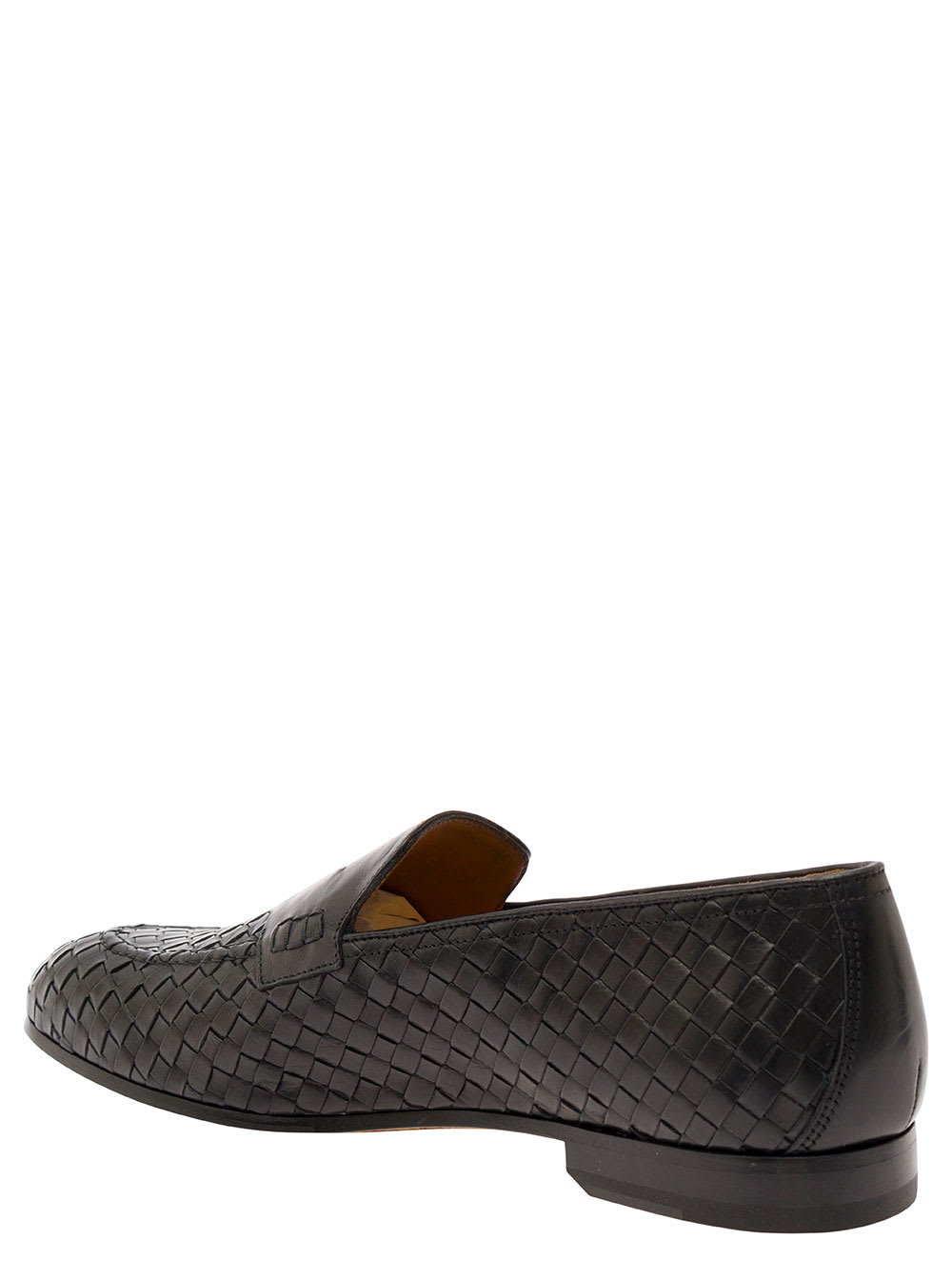 Woven leather penny loafers - Black