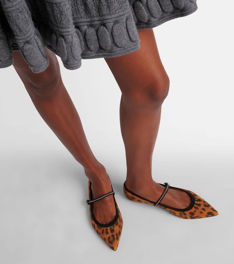 Aquazzura Romy leopard-print suede ballet flats