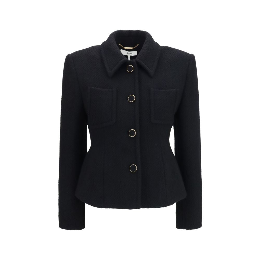 Heavyweight Tweed Blazer — Black