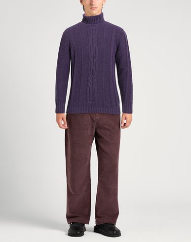 Man Turtleneck Purple Size 40 Merino Wool, Alpaca wool, Polyamide