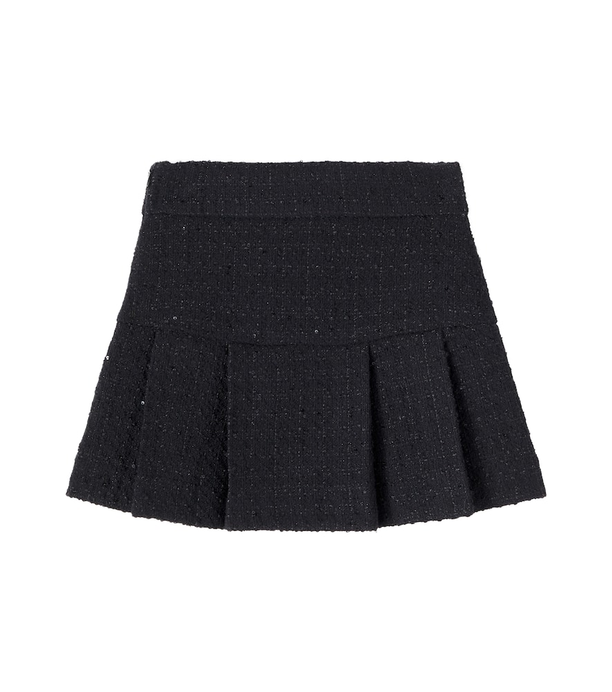 Pleated tweed skirt