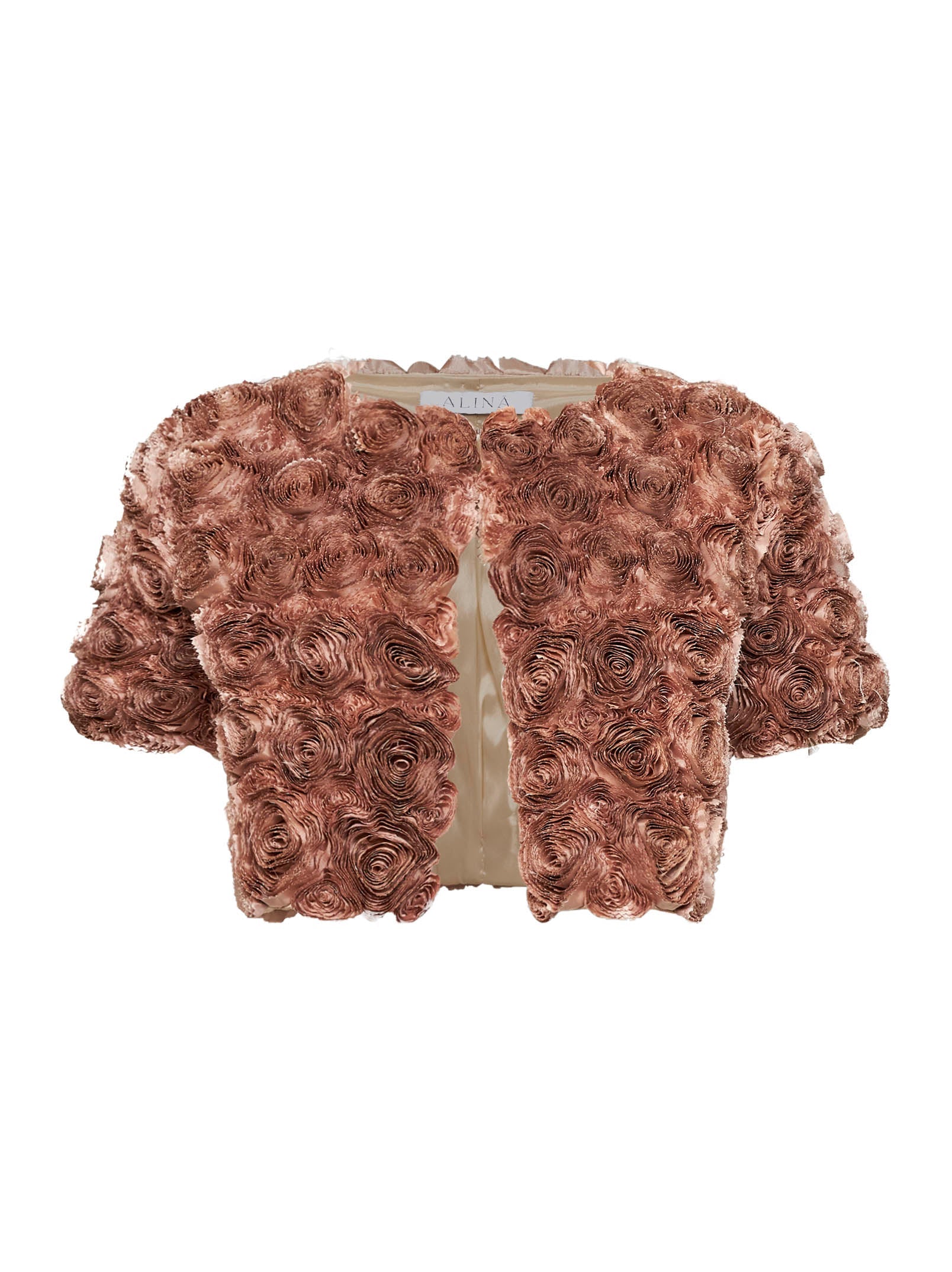 3D Taffeta Rose Jacket — Pink